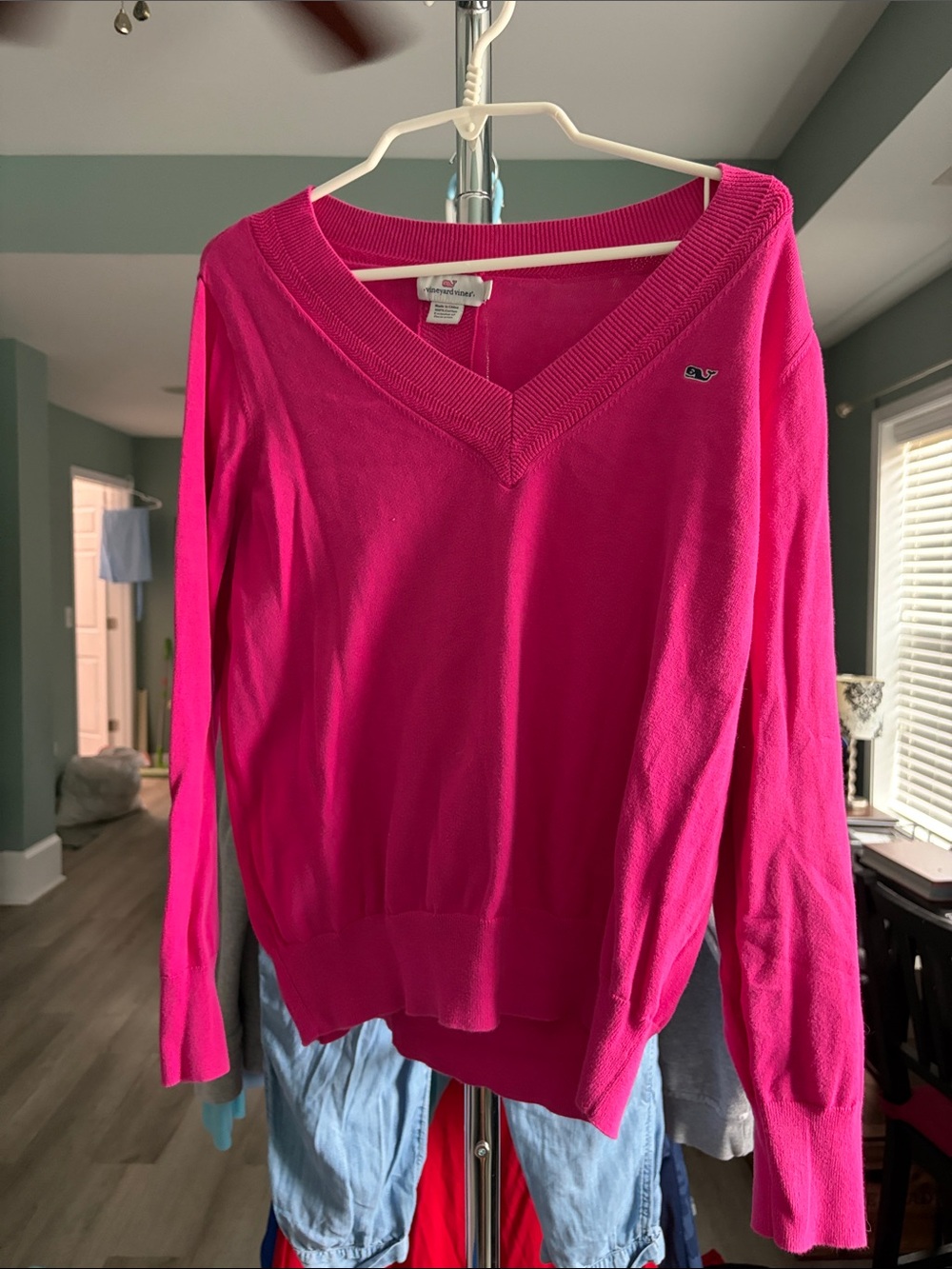 Vineyard Vines Hot Pink V-Neck Sweater